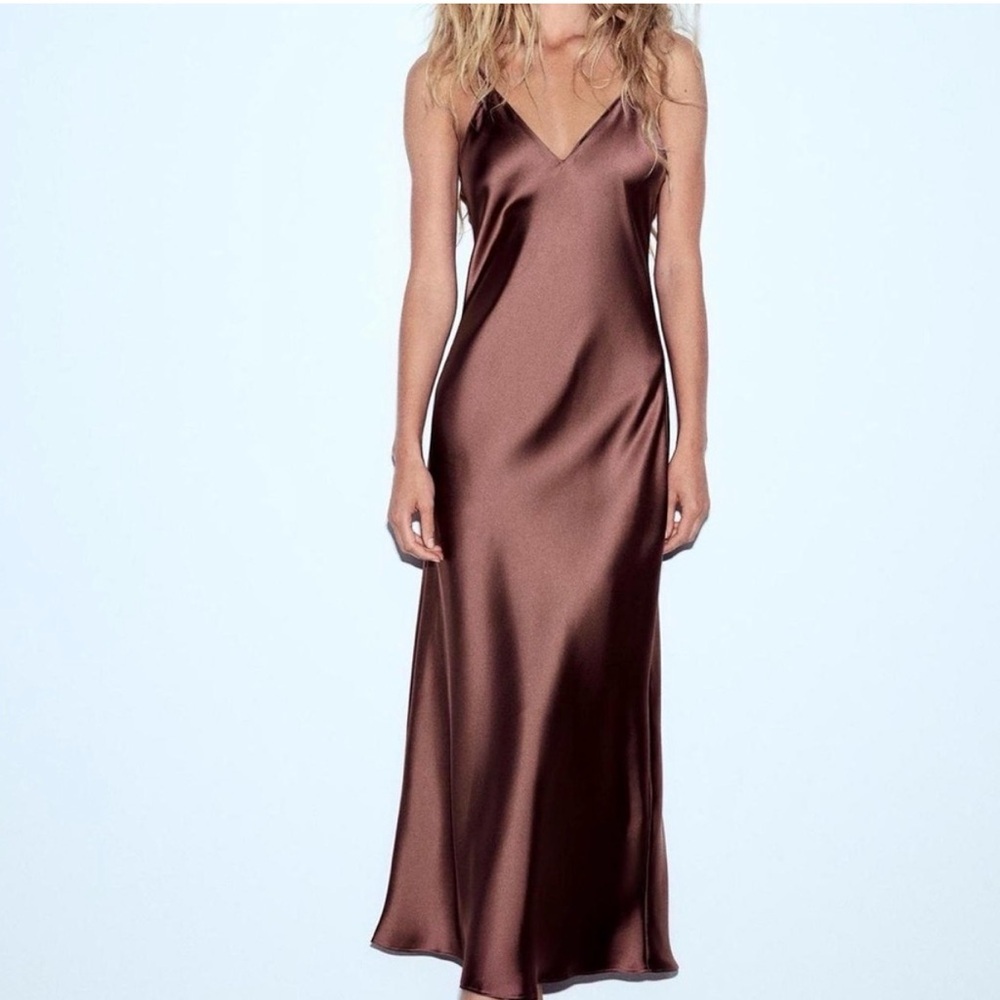 Satin Effect Midi Dress